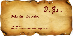 Debnár Zsombor névjegykártya